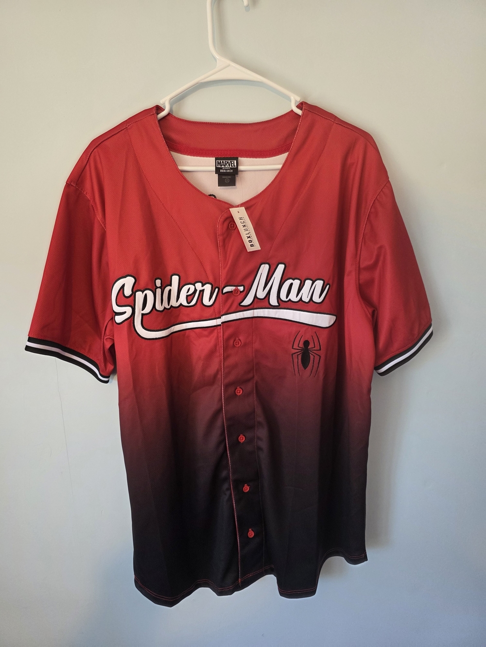 Marvel Spider-Man Red to Black Gradient Baseball Jersey